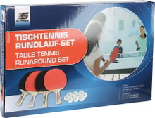 Sunflex Tischtennisschläger Set Rundlauf - 4 Schläger mit Noppen außen, ohne Schwamm + 10 Bälle